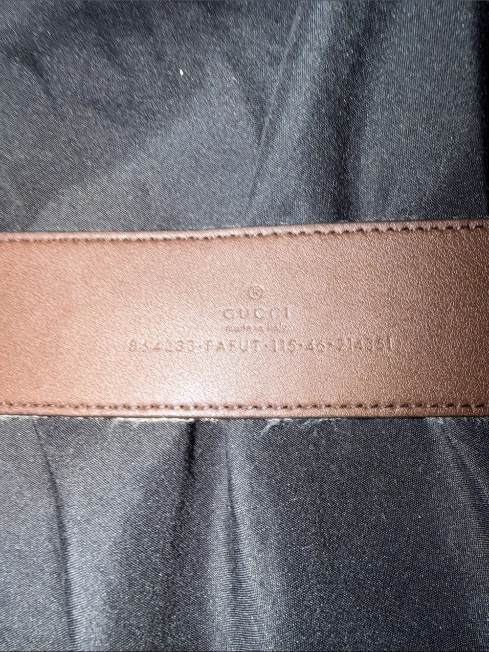 Gucci Beige GG Canvas Belt with Silver Double G Buckle